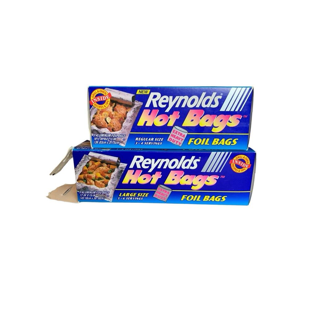 Reynolds HotBags FoilBags LARGE 2 Ct REGULAR 3 Ct Size Extra HeavyDuty READ